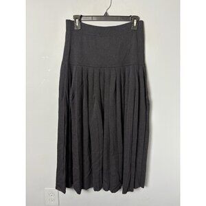 ST. JOHN Basics Womens Size 8? (28" Waist) Black Santana Knit Pleated Midi Skirt